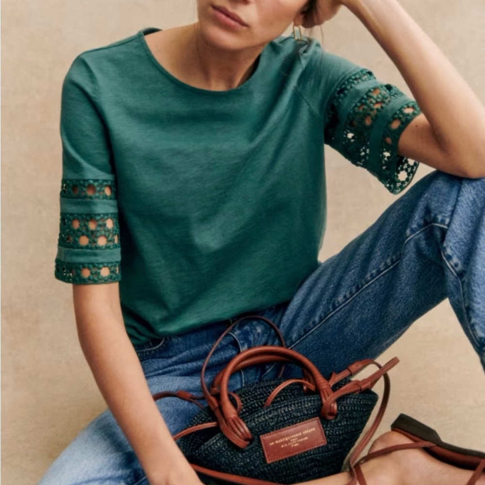 Sezane Hortense Shirt Sage Size Medium